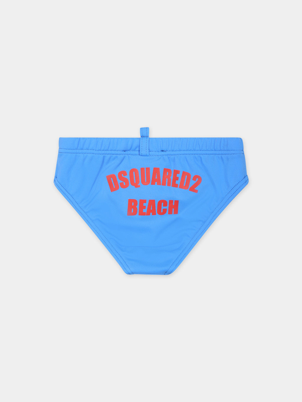 Light blue swim briefs for baby boy with logo